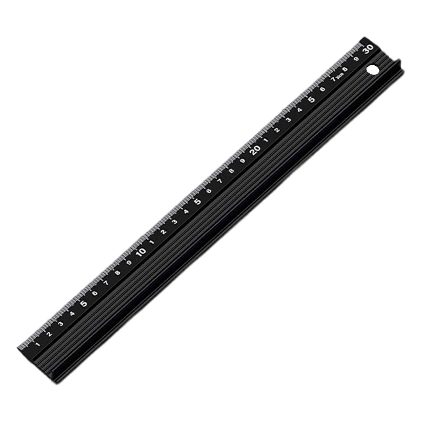 Metal Ruler for Cutting 30cm Steel Ruler Aluminium Raised Grip Cutting Rule Multifunctional Precision Metal Safety Rulers Non-Slip Protective Edge Precision Measurement Rulers for Length, Crafts DIY