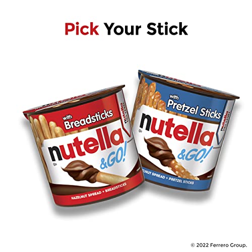 Nutella & Go! Hazelnut And Cocoa Spread With Pretzel Sticks, Snack Pack, 1.9 Oz Each, Bulk 12 Pack #TOP4