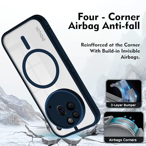 Image of V-TAN Back Cover for Nothing Phone 3A Pro | TPU | Transparent Crystal Clear Magnetic Case Compatible with Nothing 3A Pro | Camera Protective Shockproof Mobile Cover Design (Blue)