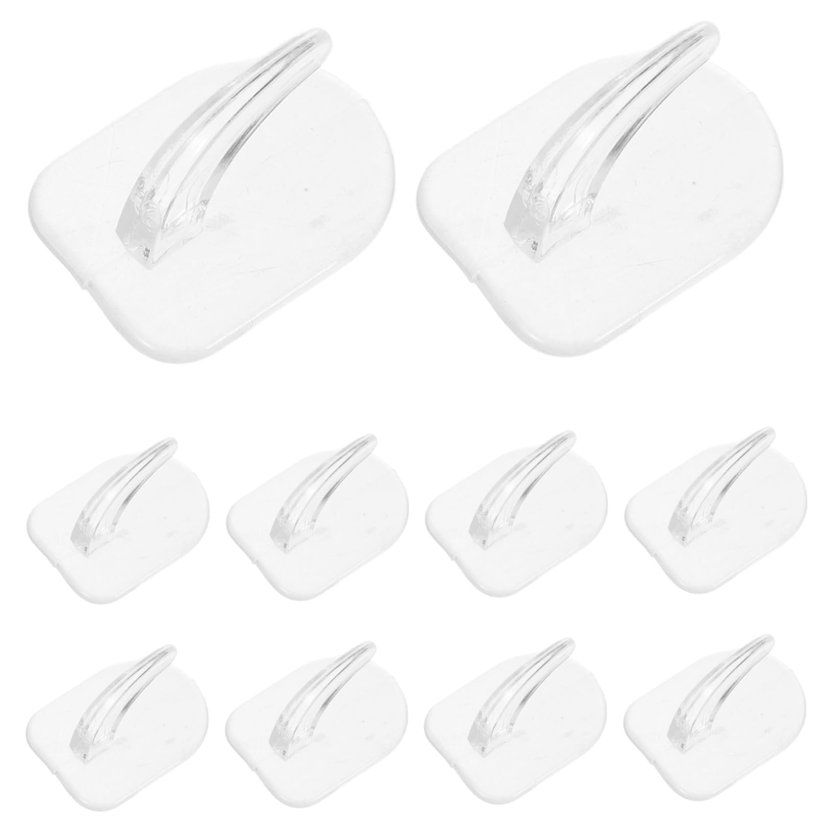 PRETYZOOM 250 Piezas Sin gancho pegajoso ganchos adhesivos para el hogar para uso de plastico PD Transparente