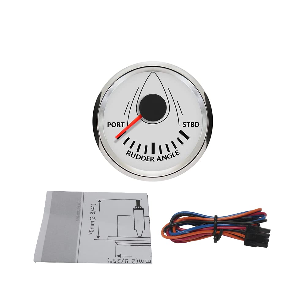 gouvernail Angle Indicateur Jauge Mètre 0-190ohm avec accouplement Sensor 52mm 9-32V avec rétroéclairage