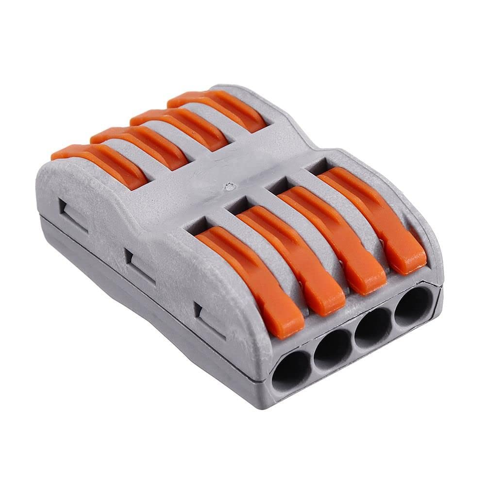 xcluma 4 Pole Wire Connector Terminal Block with Spring Lock Lever 4 in 4 out-image-23