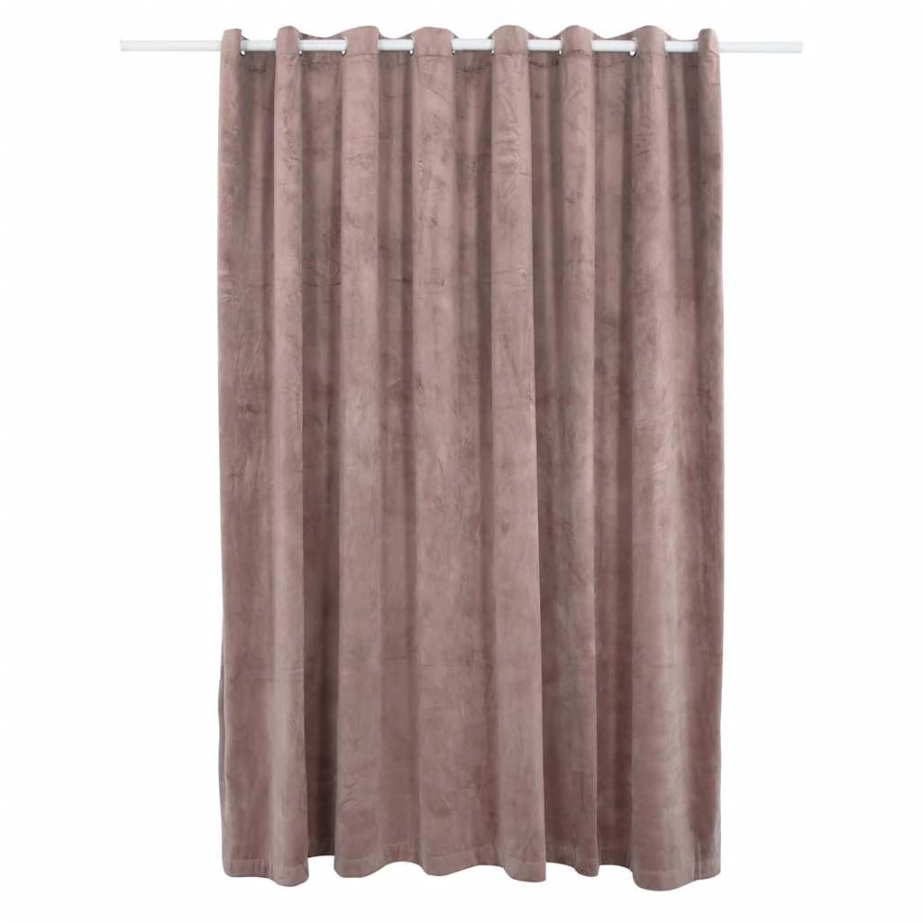 Vidaxl Antique Pink Blackout Curtain With Metal Rings Velvet 290X245 Cm