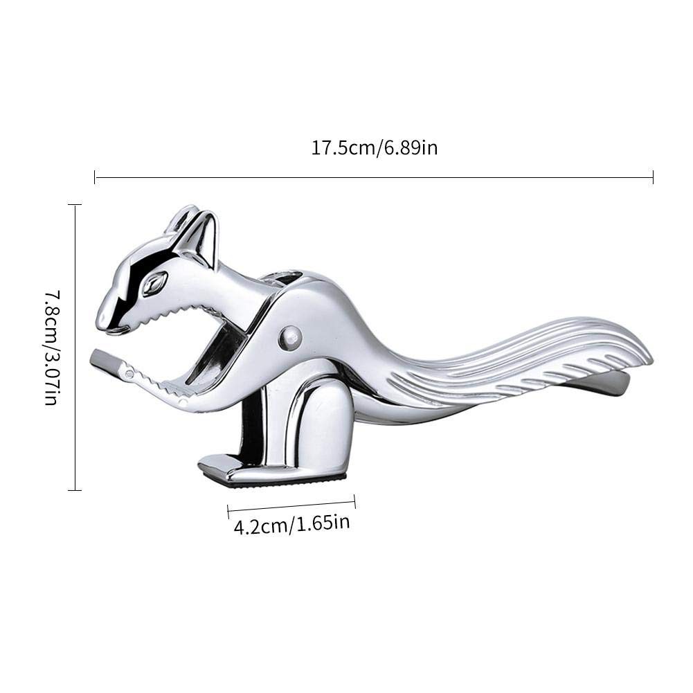 Eichhörnchen Form Nussknacker, Edelstahl Nußknacker Walnüsse Haselnuss Zinkdruckguss Walnussknacker Haselnussknacker Gabeln Profesioneller Nutcracker Geeignet Nüsse oder Schalentiere - Silber, 1 Stück - 2
