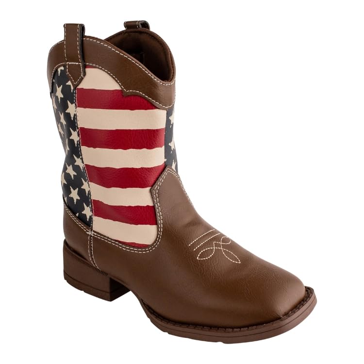 Baby Deer, Faux-leather, Rubber-soled, Kids Pointed Toe Western