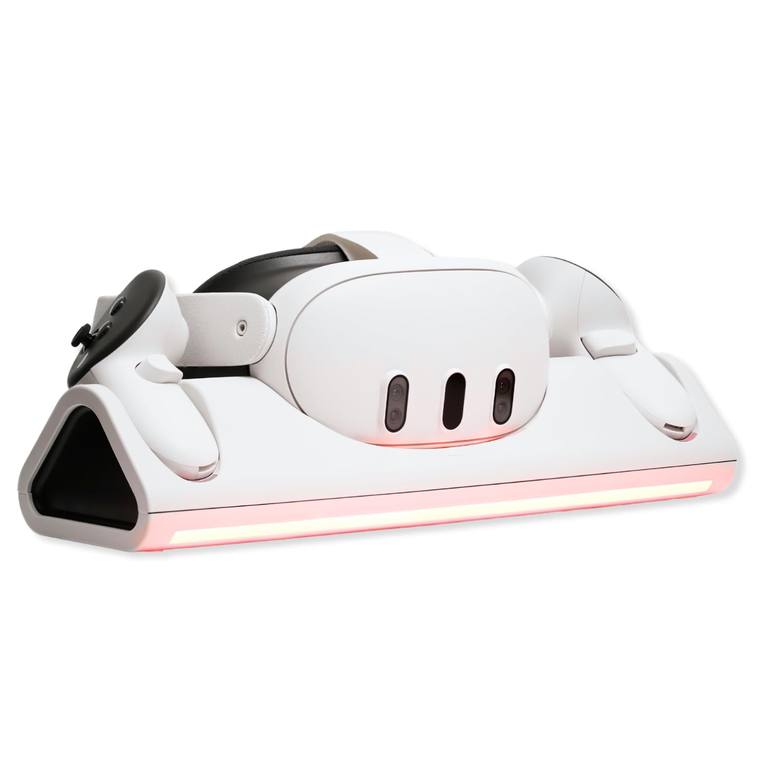 Tilted Nation Charging Dock - Fast Magnetic Charging with Rechargeable Controller Batteries - 3 Docking Station - 12 RGB Modes - VR 3 Accessories for