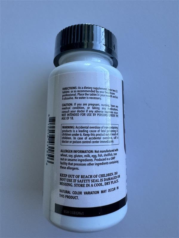 Miniatura 8 de BioSchwartz Vitamina C bariátrica con hierro 45 mg tabletas masticables  30 porciones, 60 tabletas  Suplemento de hierro bariátrico sin azúcar de