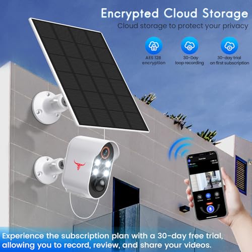 Guggre 1080P Security Camera Wireless With Solar Panel, Ai Human Detection, Pir Motion Detection, 2-Way Talk, Outdoor Surveillance Bullet Cam thumb #1