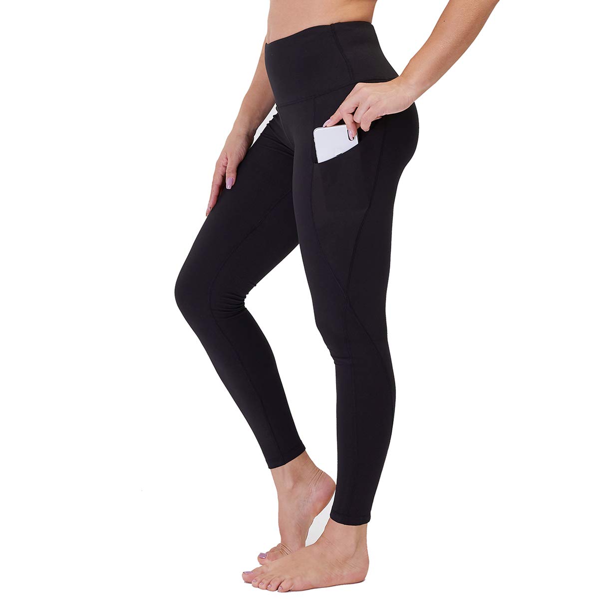 GayhayHigh Waist Yoga Pants with Pockets for Women - Tummy Control Workout Running 4 Way Stretch Yoga Leggings (Black, X-Large)