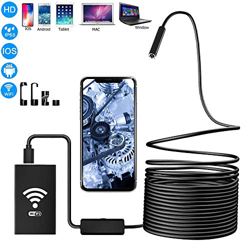 Preisvergleich Produktbild WiFi-Endoskop USB Endoscope Camera Wireless Detection Camera 2.0 Megapixel HD Semi-starre Kabelpipe-Seine-Kamera für Android und IOS-Smartphone, iPhone, Windows,1.5M