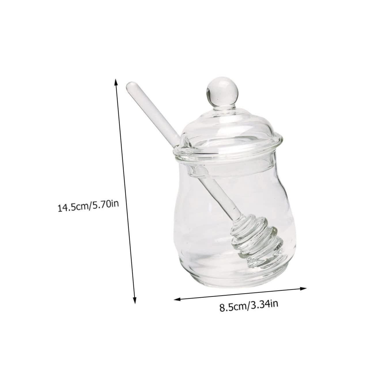 BRIGHTFUFU 1 Set Glass Honey Pot with Dipper Transparent Syrup Dispenser for Home Bakery and Shop Compact and Lightweight Design for Easy Honey Serving
