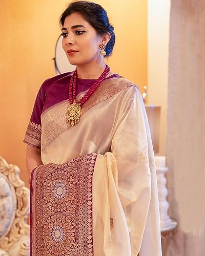Image of Flosive Women's Cotton Saree With Blouse Piece