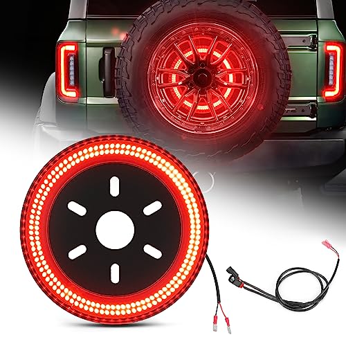 CAFOPAR 400PCS LED Spare Tire Brake Light For Fo-rd Bronco 2021-2024,Plug&Play 3-Sided Bright 3rd Third Brake Light,Red Bronco Accessories
