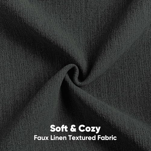 FUTEI Black Chenille Decorative Throw Pillow Covers 20x20 Inch Set of 2,Soft Cozy Faux Linen Textured Cushion Case,Farmhouse Home Decor for Couch Living Room