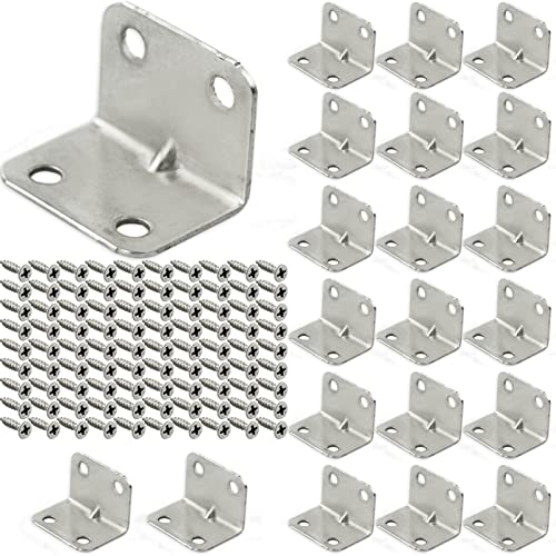 LAMXD 20 PCS Corner Brackets, L Shaped Stainless Steel Corner Brace ...
