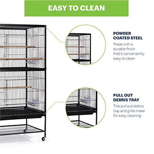 Prevue Pet Products Wrought Iron Flight Cage with Stand, Large Birdcage for Pets, Metal Cage Standing Birdcage, Black… - Image 5