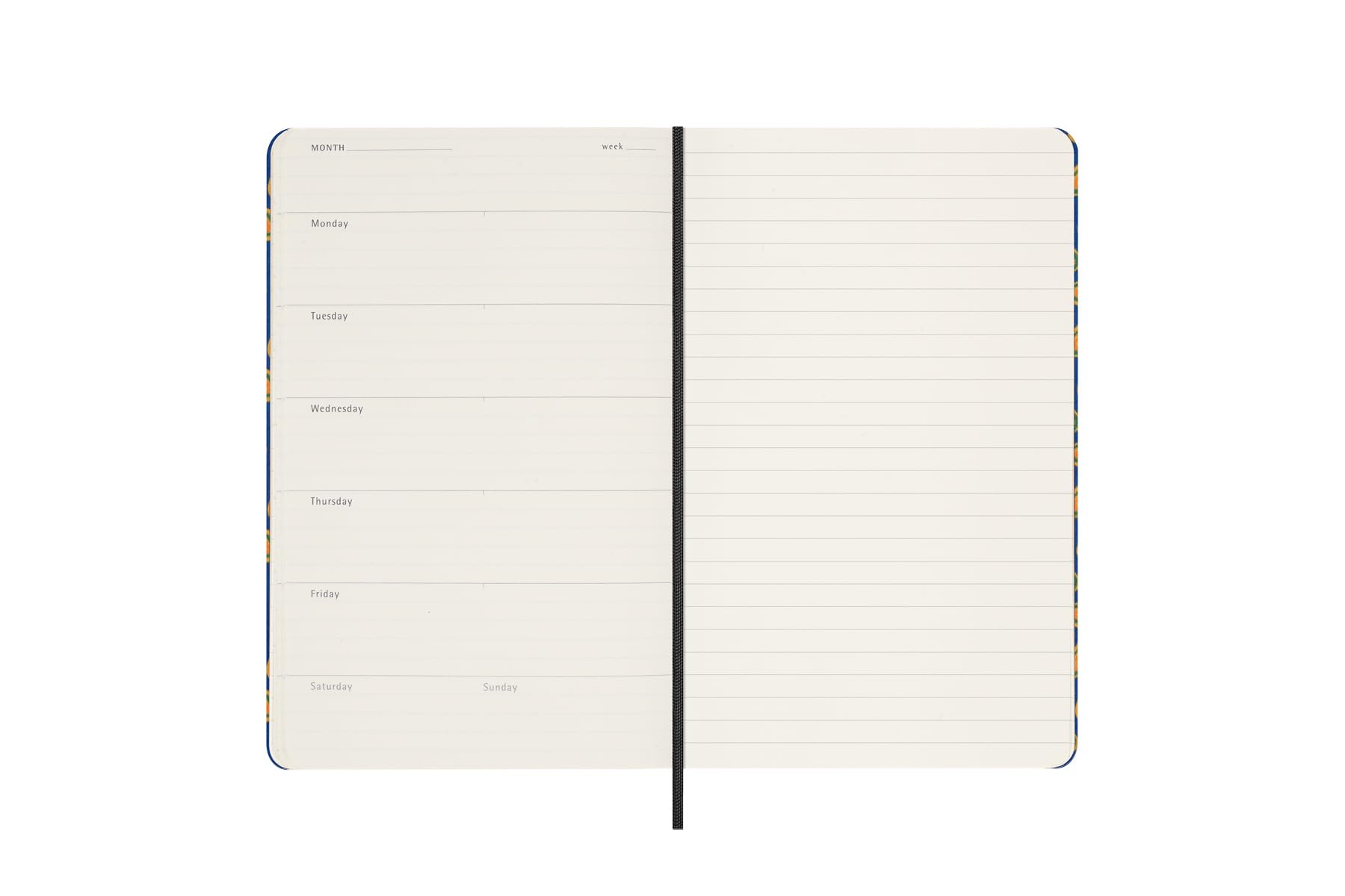 Moleskine Agenda Silk 12 miesięcy, tygodniowy niedatowany program, twarda okładka z włoskim jedwabiem firmy Mantero, elastyczne zamknięcie, z pudełkiem na prezent, rozmiar L 21 x 13 cm, kolor