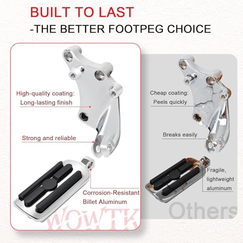 Image of Passenger Footpegs pegs for Harley Sportster XL 2014-2022,for XL1200,XL883,Seventy-Two,Iron 1200 883,Forty-Eight, Chrome Rubber Style