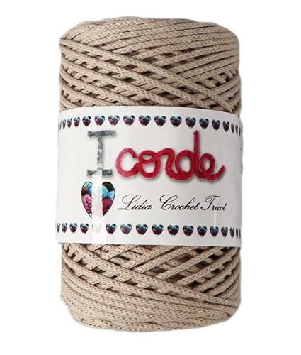 I-corde - hilo cuerda macramé 100% algodón reciclado, hilo de tejer, hilo de ganchillo (240/260 gr/ovillo ; 23 colores) (empresa española/envío desde España) (09) Cover