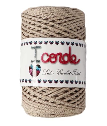 I-corde - hilo cuerda macramé 100% algodón reciclado, hilo de tejer, hilo de ganchillo (240/260 gr/ovillo ; 23 colores) (empresa española/envío desde España) (09)