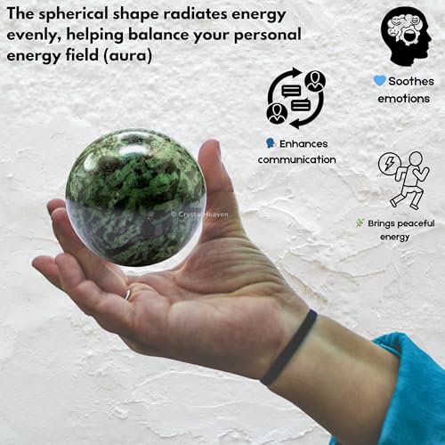 Image of Certified Flower Stone Crystal Ball for Meditation - Premium Crystal Vastu Items for Home and Feng Shui Items for Good Luck - Ideal for Pooja Supplies and Spiritual Practices (1.5 inch Inch)