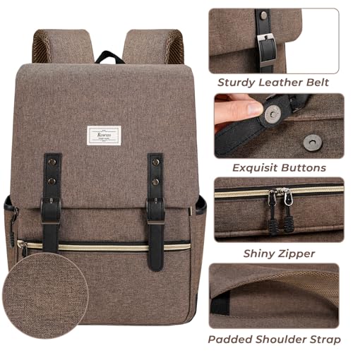 Image of Unisex College Bag Fits up to 15.6'' Laptop Casual Rucksack Waterproof School Backpack Daypacks