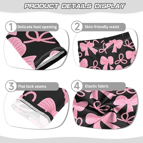 Pink Bow Aesthetic Girls Leggings Soft Stretch Workout Yoga Dance Pants for Kids Casual Tights3