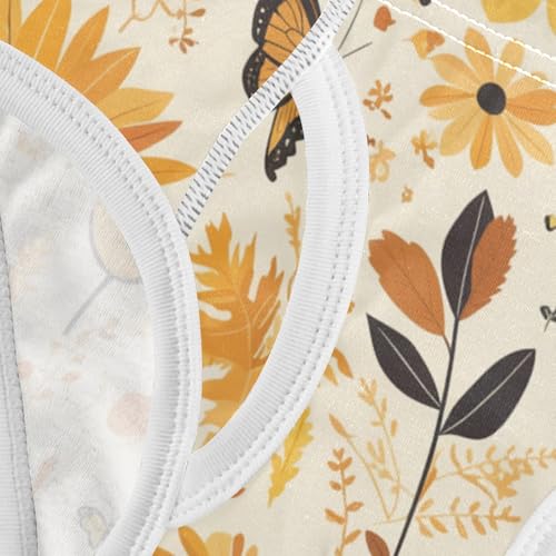 KLL Autumn Sunflowers and Butterflies Toddler Boys' Comfort Nighttime Underwear Breathable Children Panties 5