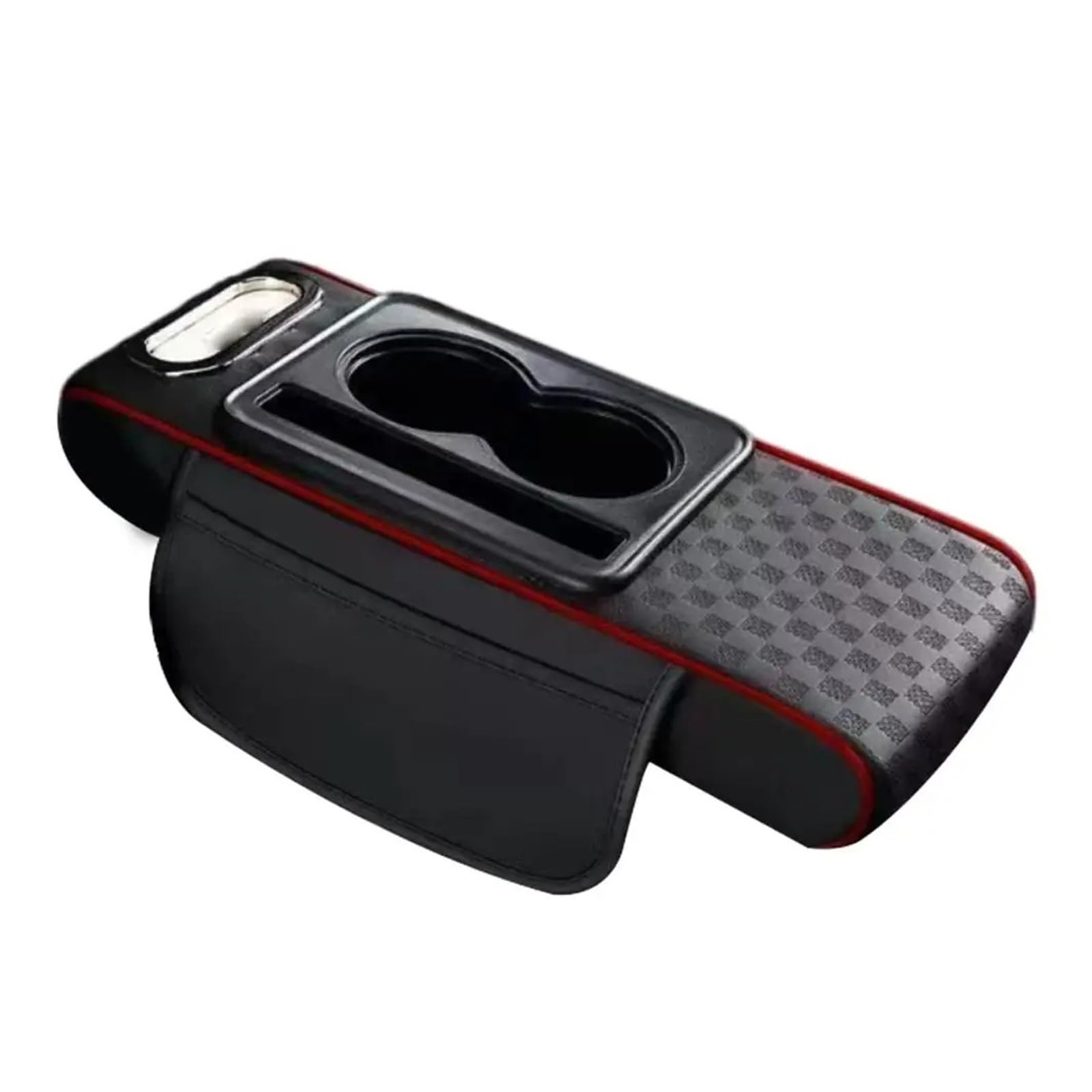 AHRPKAMERD Storage Box Universal Multifunctional PU Leather Armrest Pad Center Console Height Increasing Cushion With Cup Holder And Tissue Box Center Console Organizer Tray(8)