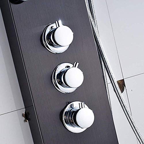 Columna de ducha termostática para baño con pantalla digital y función de cascada y lluvia miniatura 5