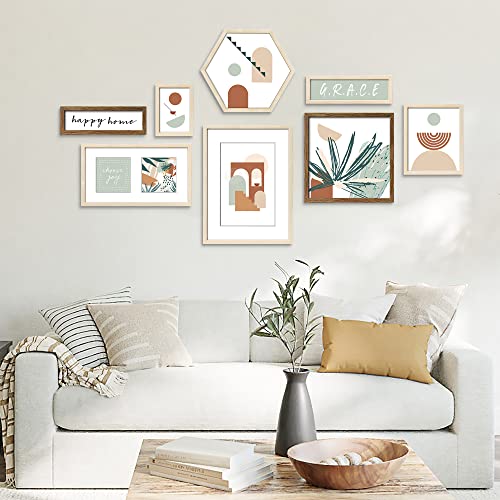 Artbyhannah 8 Pack Gallery Wall Frame Set Picture Frames Collage Wall Decor With Abstract Botanical Plant Photo And Boho Artwork, Multi Size #TOP1