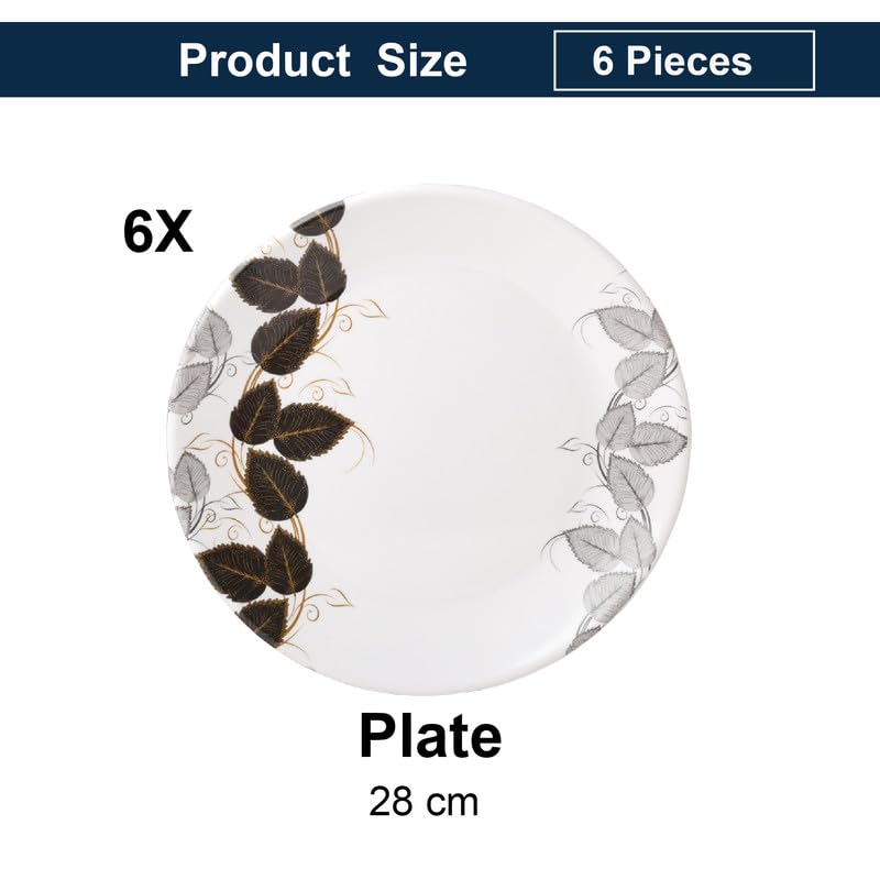 Image of Golden Fish Melamine Dinner Plates Set of 6 for Serving - Full Size, Curved, Vintage Design, Break Resistant for Home, Kitchen, Restaurant, Party (11 inch)