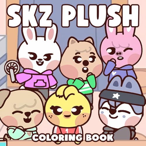 SKZ Plush Coloring Book: K-Pop Animal Plushy Toy Coloring Pages Featuring Cute...