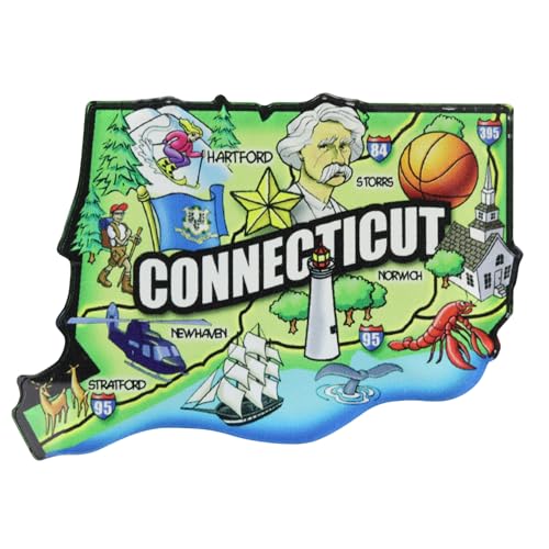 Imán acrílico con forma del estado Connecticut