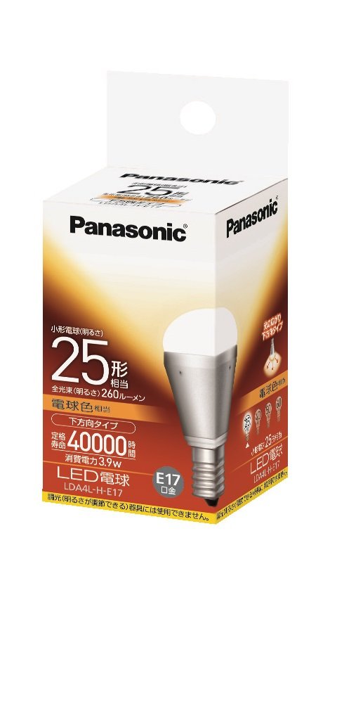 Amazon | パナソニック LED電球 口金直径17mm 電球25W形相当 電球色 