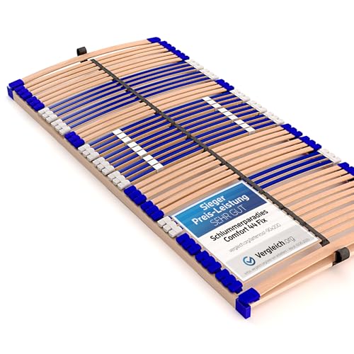 Stabiler Lattenrost 100{7d393127fc7936972218c9324ea76e6158b74dd59b4689d9f4e2bccf422cdfbd} BUCHE Lattenrahmen - Nicht verstellbar, starr - SCHULTERFRÄSUNG, 7 Zonen, 44 Federleisten, Härte-Regulierung, Mittelgurt - FIX Comfort 44® - fertig montiert (90x200cm) Stabiler Lattenrost 100{7d393127fc7936972218c9324ea76e6158b74dd59b4689d9f4e2bccf422cdfbd} BUCHE Lattenrahmen - Nicht verstellbar, starr - SCHULTERFRÄSUNG, 7 Zonen, 44 Federleisten, Härte-Regulierung, Mittelgurt - FIX Comfort 44® - fertig montiert (90x200cm)