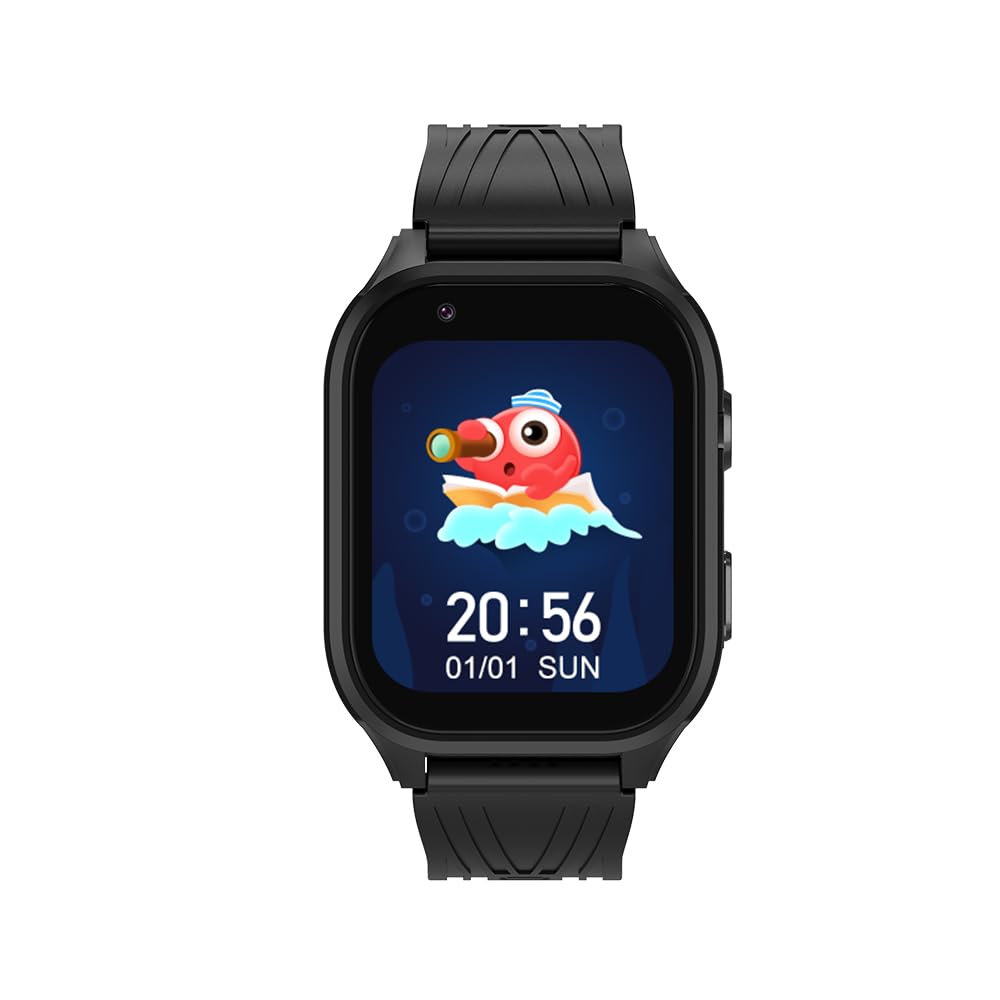 Générique Montre Connectée Enfant 4G GPS avec Appel Vidéo & Carte SIM – Localisation Temps Réel, Bouton SOS – Batterie 850mAh – Étanche IP67 – Application Olivfant – Android iOS (Noir)