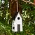 Glitzhome 10" H Hanging Birdhouse Modern Solid Wood White Decorative Garden Bird House for Outdoor