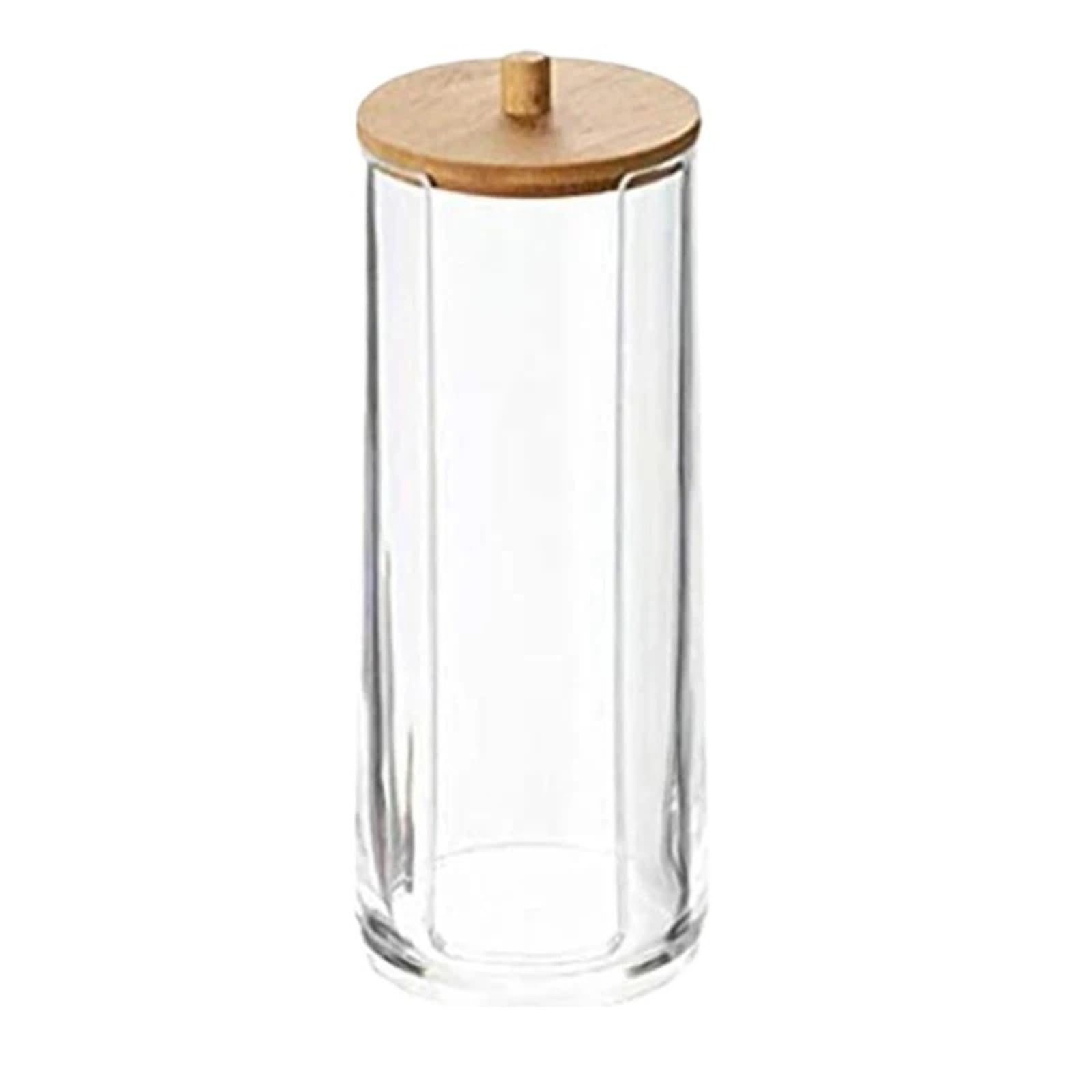 AHUFGN Cotton Pad Holder Storage Box Bathroom Jar Makeup Organizer Cotton Round Pad Holder Swab Qtip Dispenser With Lid(Color 02)
