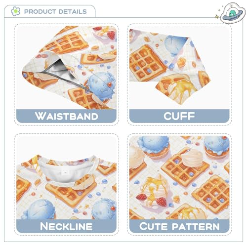 JUNZAN Ice Cream Cookies Kids Boys Pullover Hoodie Fleece Hoodies for Girls Party 4T3