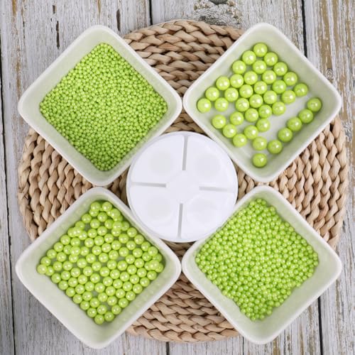 Image of ST Patricks Day Sprinkles for Cake Decorating, 7.8Oz Green Pearl Sprinkles 4 Sizes Mix for Cake Cupcake Cookie Baking Donuts Ice Cream Toppings
