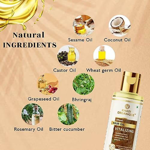 Image of Khadi Organique Vitalizing Hair Oil Without Mineral Oil 200ML (2)