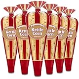 Gourmet Popcorn – Premium Pack of 6 Kettle Corn Mini Cones & Exclusive Inspirational Sticker! Small Storage Space Friendly & Great Stocking Stuffers! 5.4oz total.