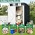 5x3 FT Outdoor Storage Shed, Weatherproof Garden Shed with Lockable Double Doors, Sloped Roof & Ventilation for Backyard, Patio, Poolside