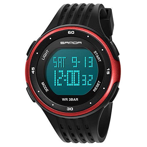 Preisvergleich Produktbild Armbanduhren wasserdichte Multifunktionale Led Sportelektronikuhr Für Herren In Rot