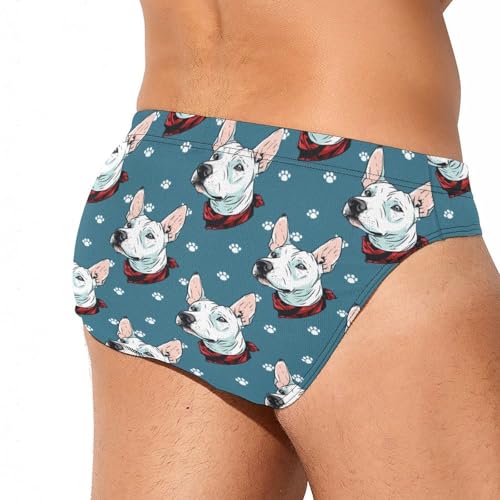 Bull Terrier Dog Novelty Men's Brief Swimwear Pants Swimming Trunks Beach Shorts Underwear3