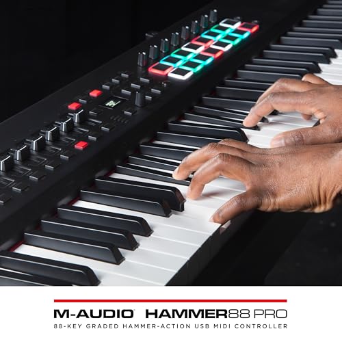 M-AUDIO Hammer 88 Pro 88 Key USB MIDI Keyboard Piano Controller with Weighted Hammer Action Keys, Beat Pads, and Native Instruments Sound Package (NKS Integration) - Image 13