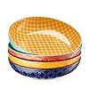 Dowan pasta bowls 35 oz large salad bowls 85 serving bowls porcelain prep plates bowls set of 4 wide and shallow bowls for kitchen pasta salad ideal gift home decor vibrant color  urban country home decor