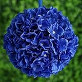 Efavormart 4 Pack 7' Royal Blue Silk Hydrangea Kissing Flower Balls Wedding Centerpieces Decoration