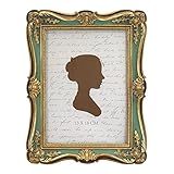 AELS - Marco de fotos vintage de 5 x 7 pulgadas, dorado y verde